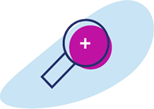Icon of a magnifying glass.
