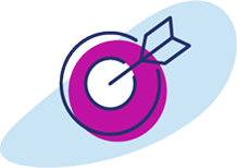 Icon of an arrow on a target.
