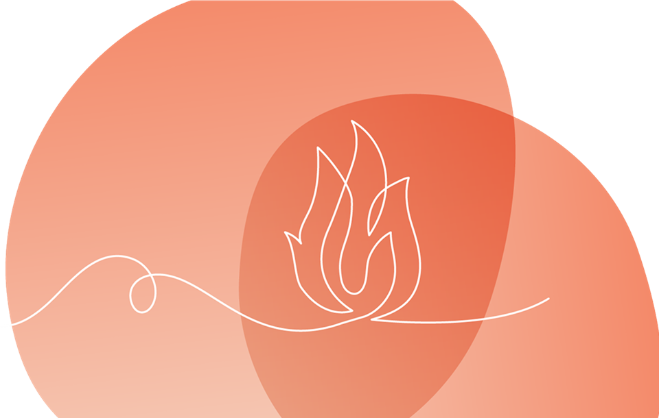 Abstract flame illustration symbolizing inflammation